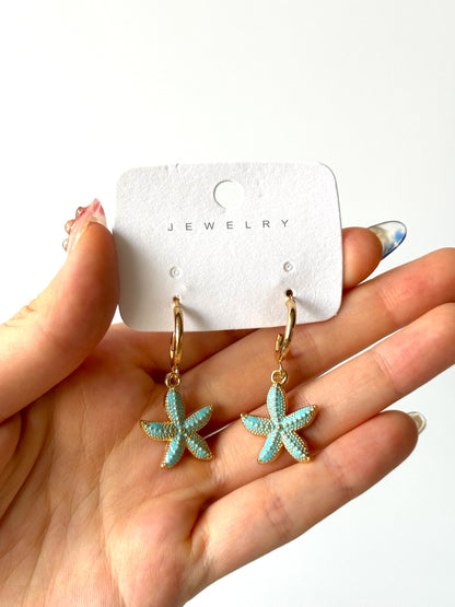 Aros de fantasía estrella del mar #1001 dorado