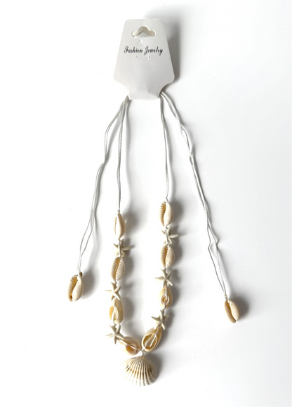 Collar de concha estrella blanco #966 Docena
