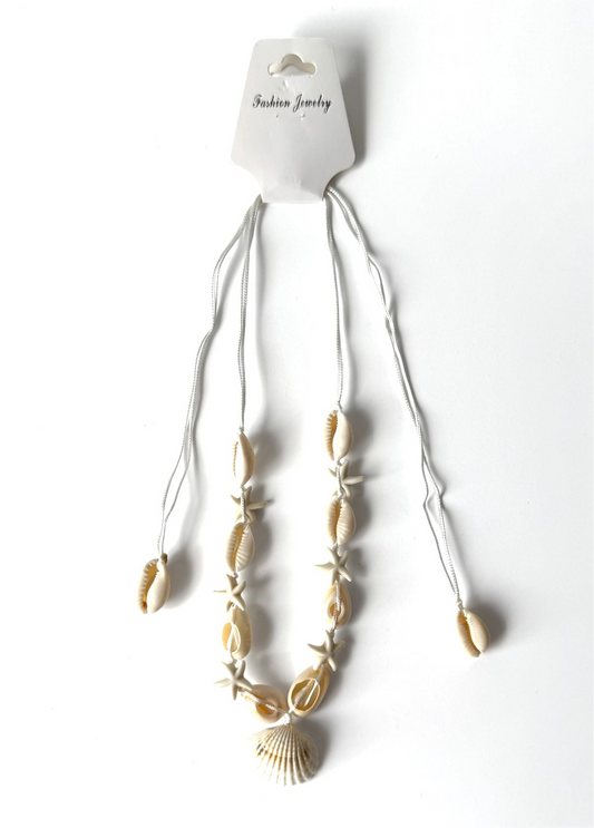Collar de concha estrella blanco #966 Docena