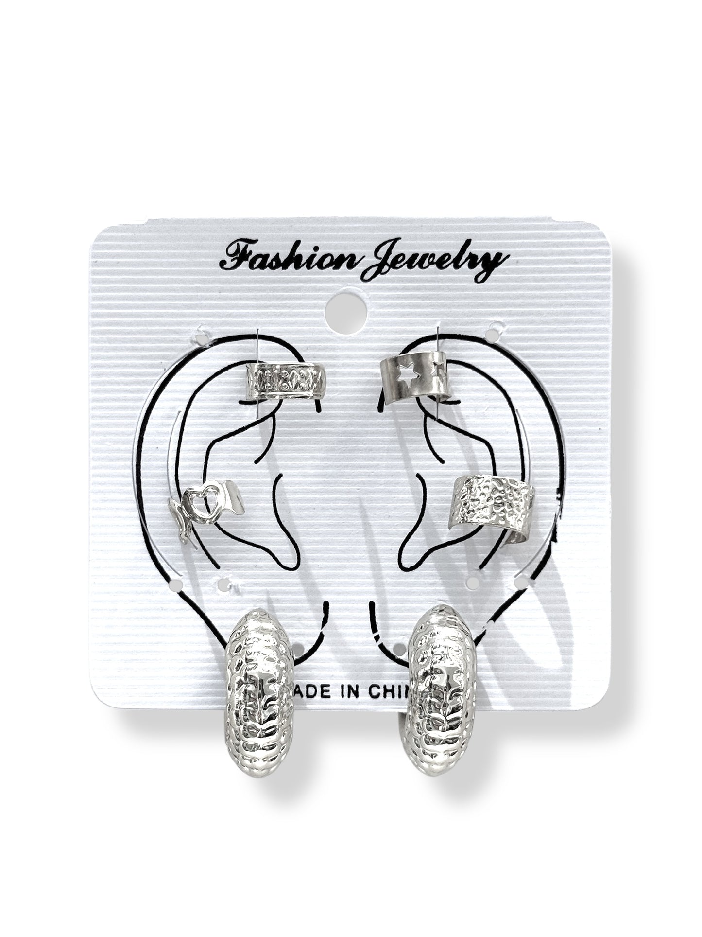 Earcuff & Aros de fantasía #719 plateado