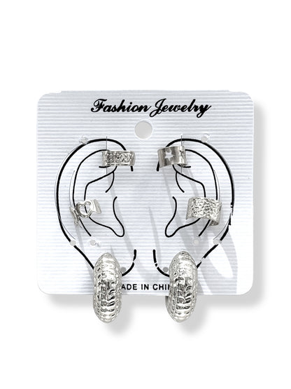 Earcuff & Aros de fantasía #719 plateado