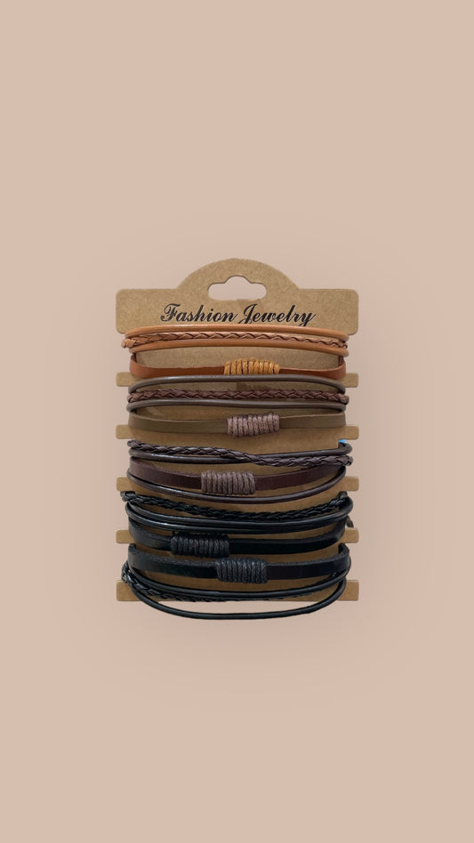 Pulsera combi de cuero modelo #259