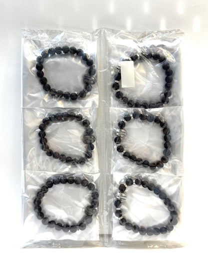 Pulsera Elasticada #Piedra volcánica con gladiador