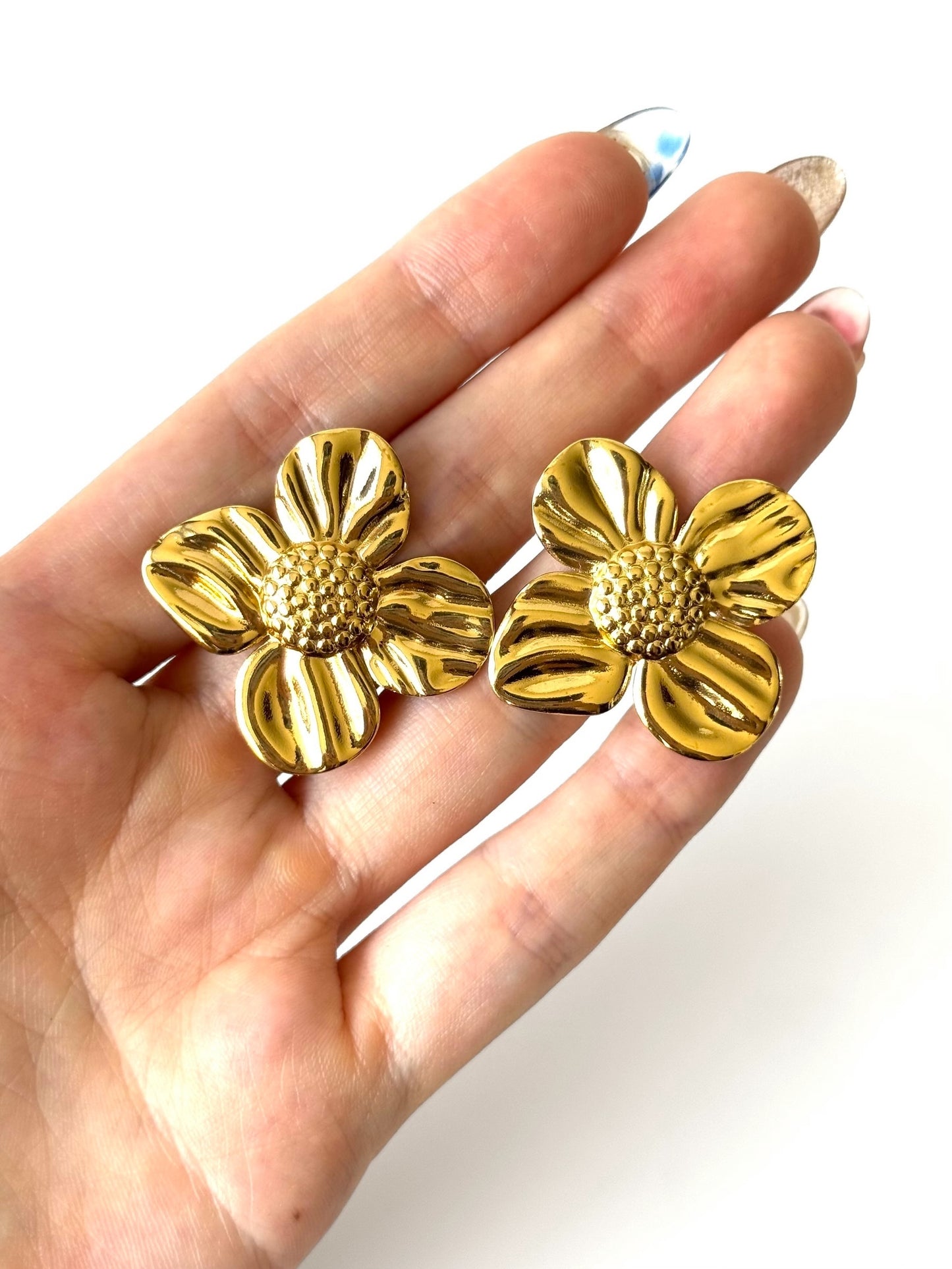 Aros de acero modelo #918 dorado