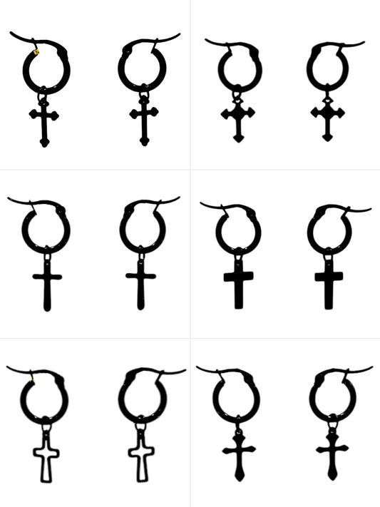 Argolla delgada con cruz negra