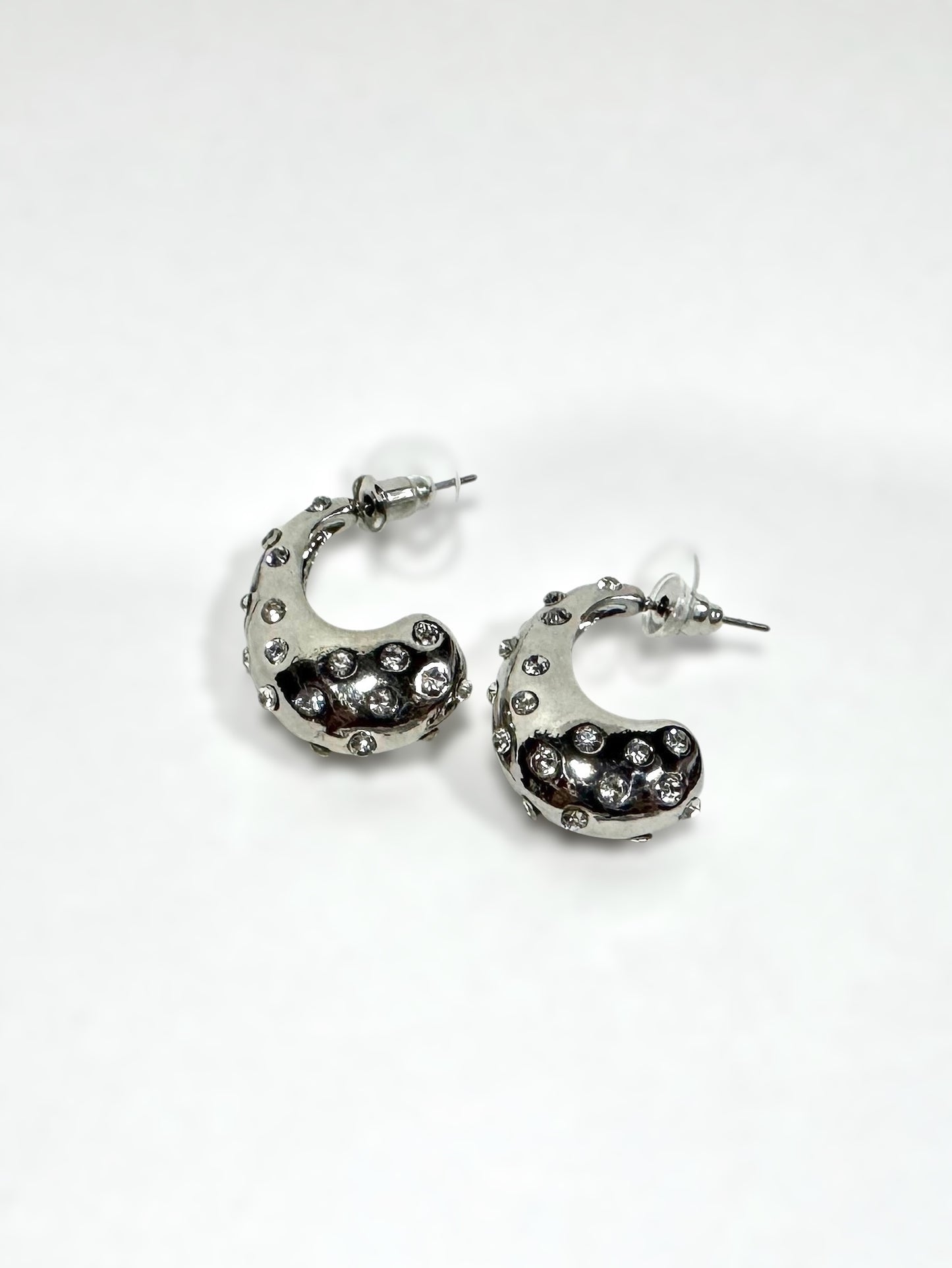 Aros Strass de fantasía #637 plateado