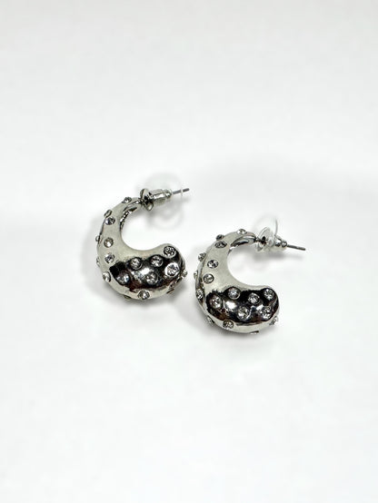 Aros Strass de fantasía #637 plateado