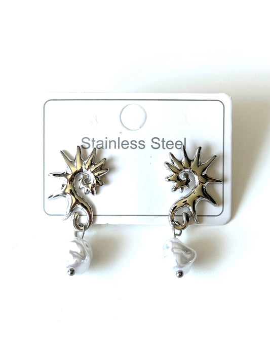 Aros de acero modelo #1443 plateado