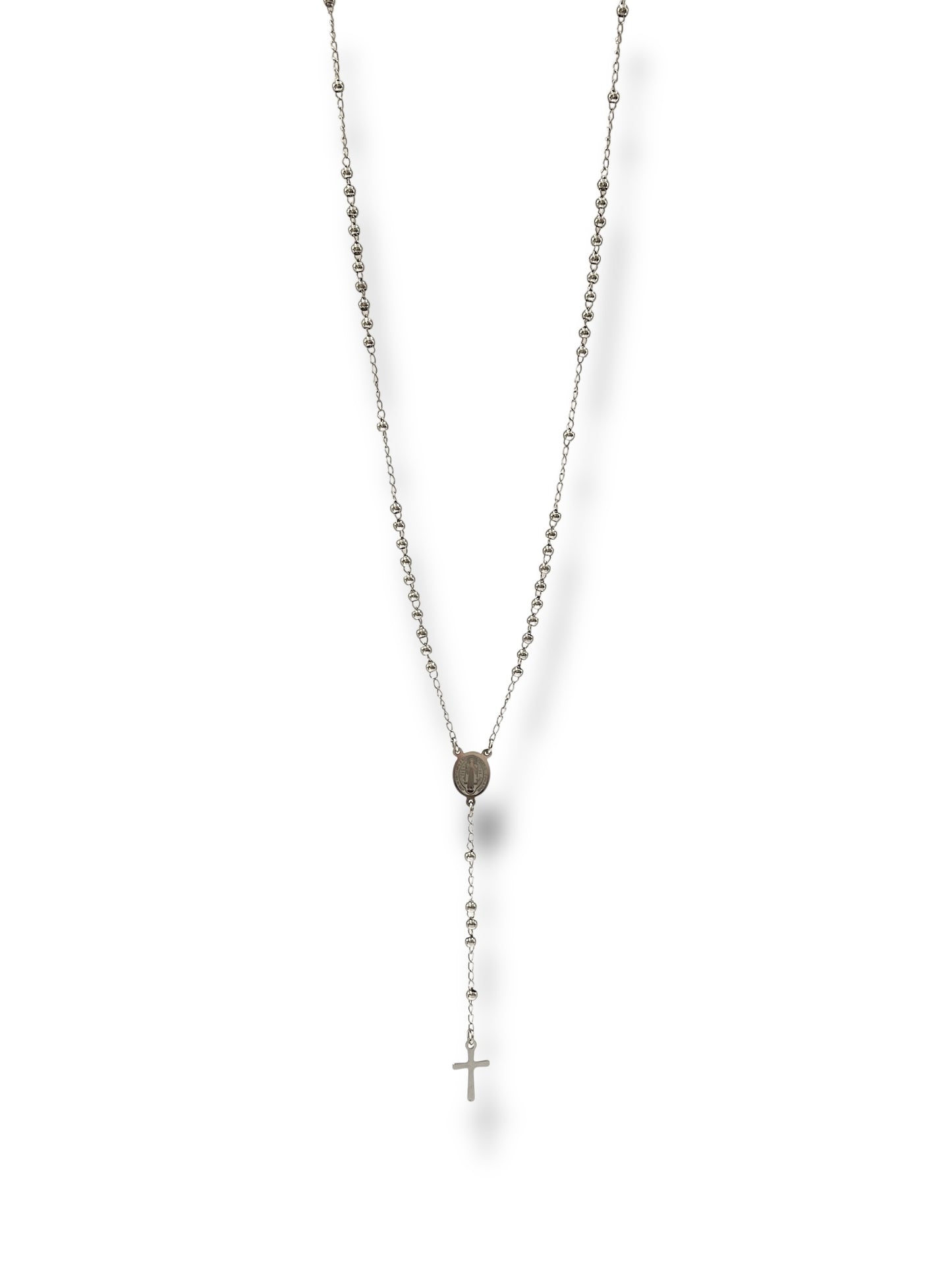 #1263 Collar Rosario_Plateado 3mm
