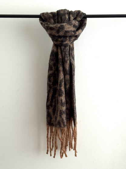 Bufanda Animal Print Peludo # café
