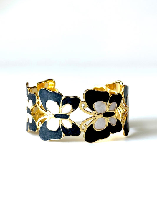 Pulsera Esclava #1416 negro&blanco