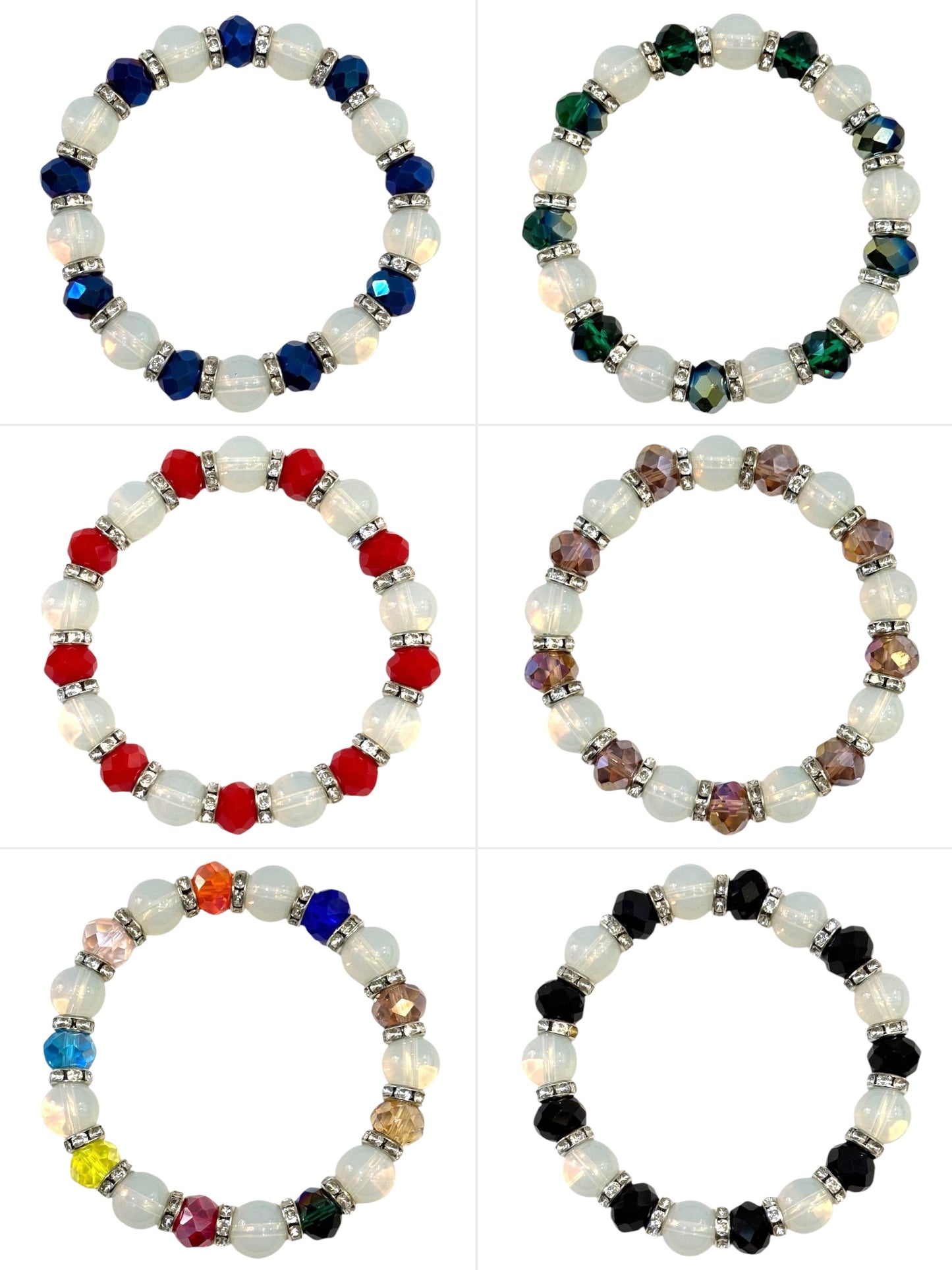 Pulsera Elasticada #Piedra luna multicolor