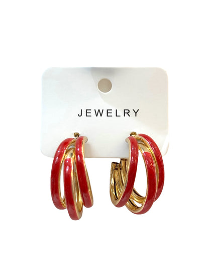 Aros en Docena #5 argolla multicolor grande