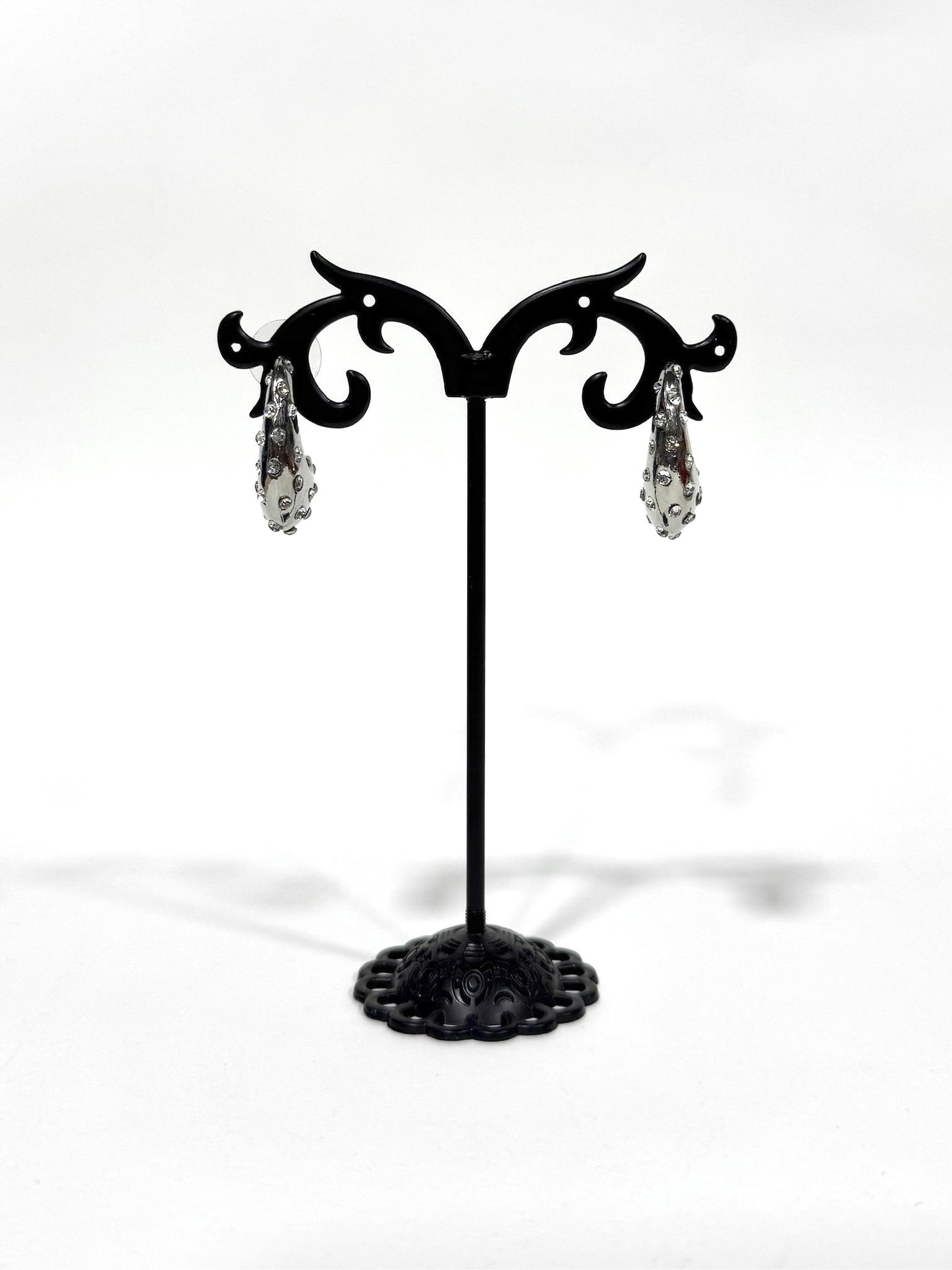 Aros Strass de fantasía #637 plateado