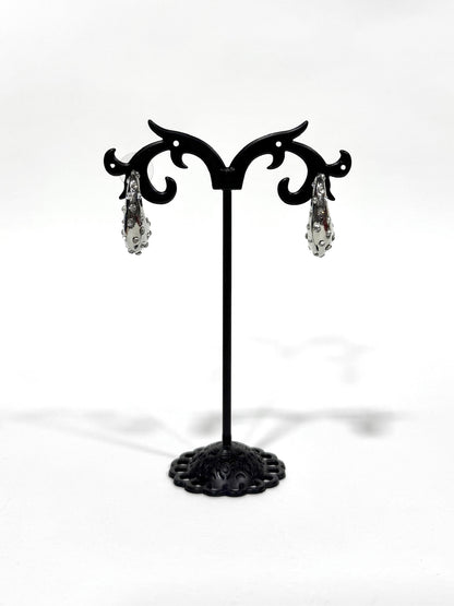 Aros Strass de fantasía #637 plateado