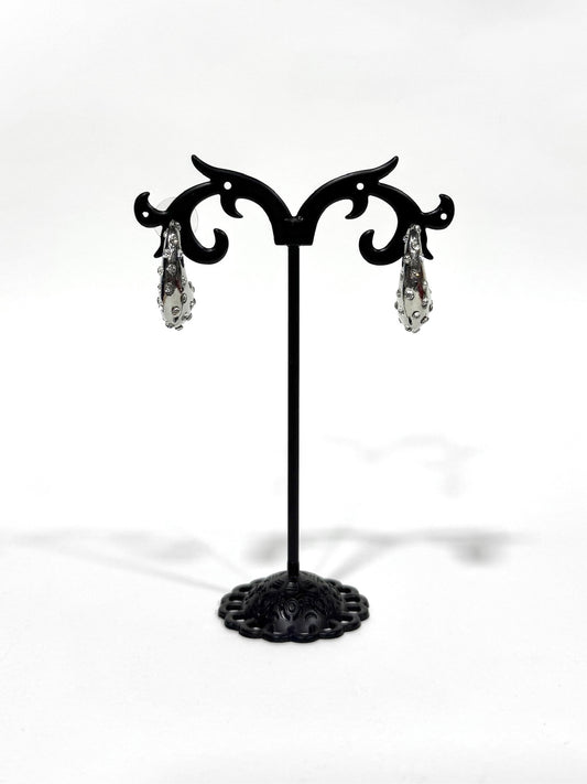 Aros Strass de fantasía #637 plateado