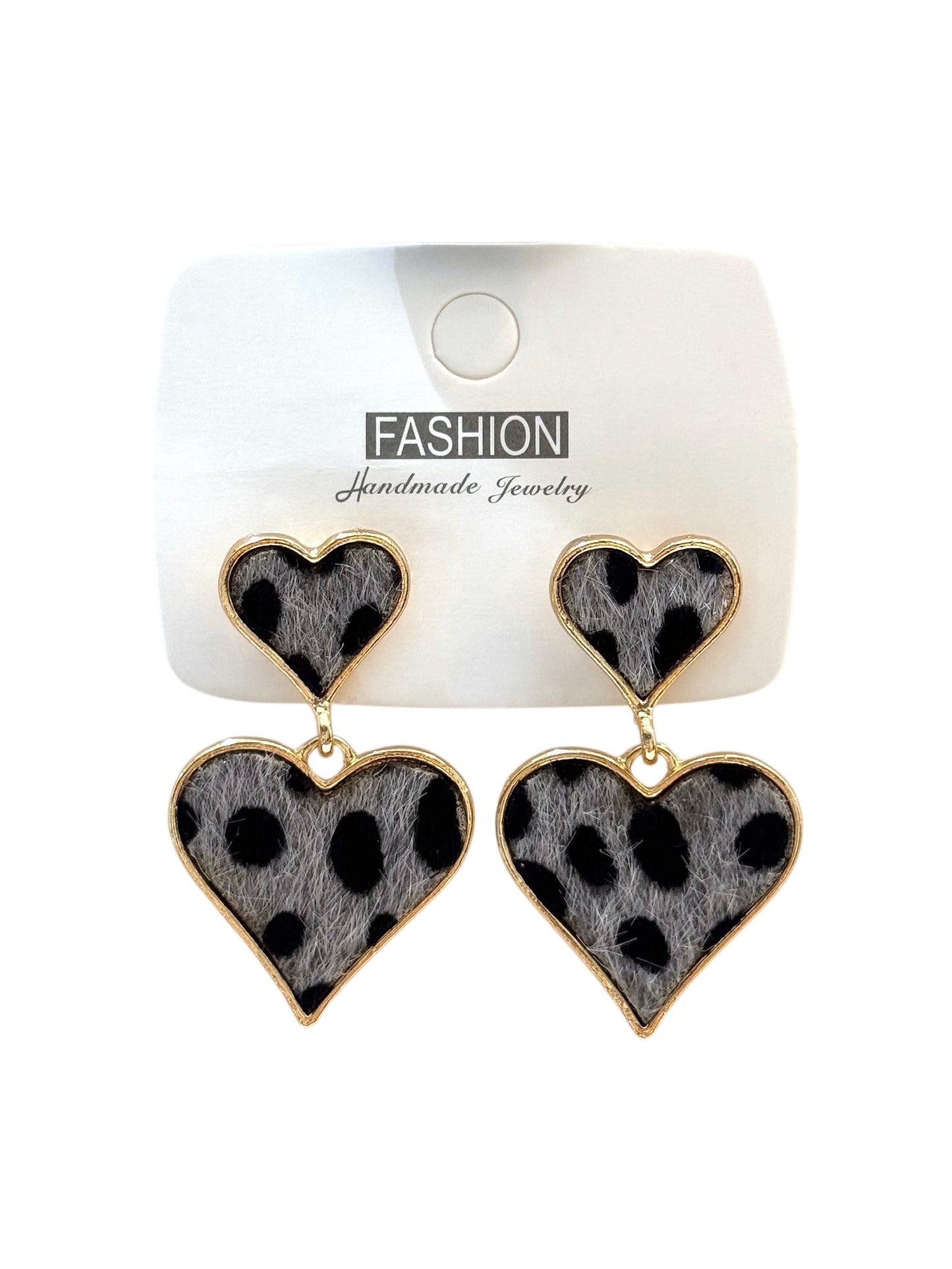 Aros de diseño #11 corazón animal print multicolor