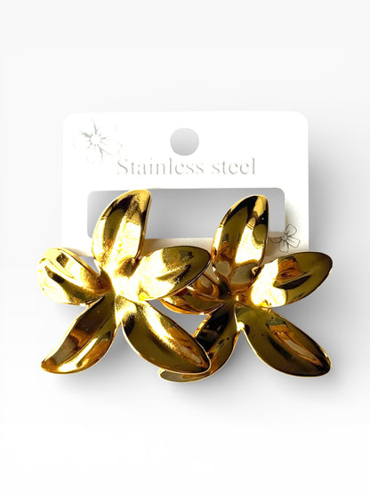 Aros de acero modelo #9217 dorado
