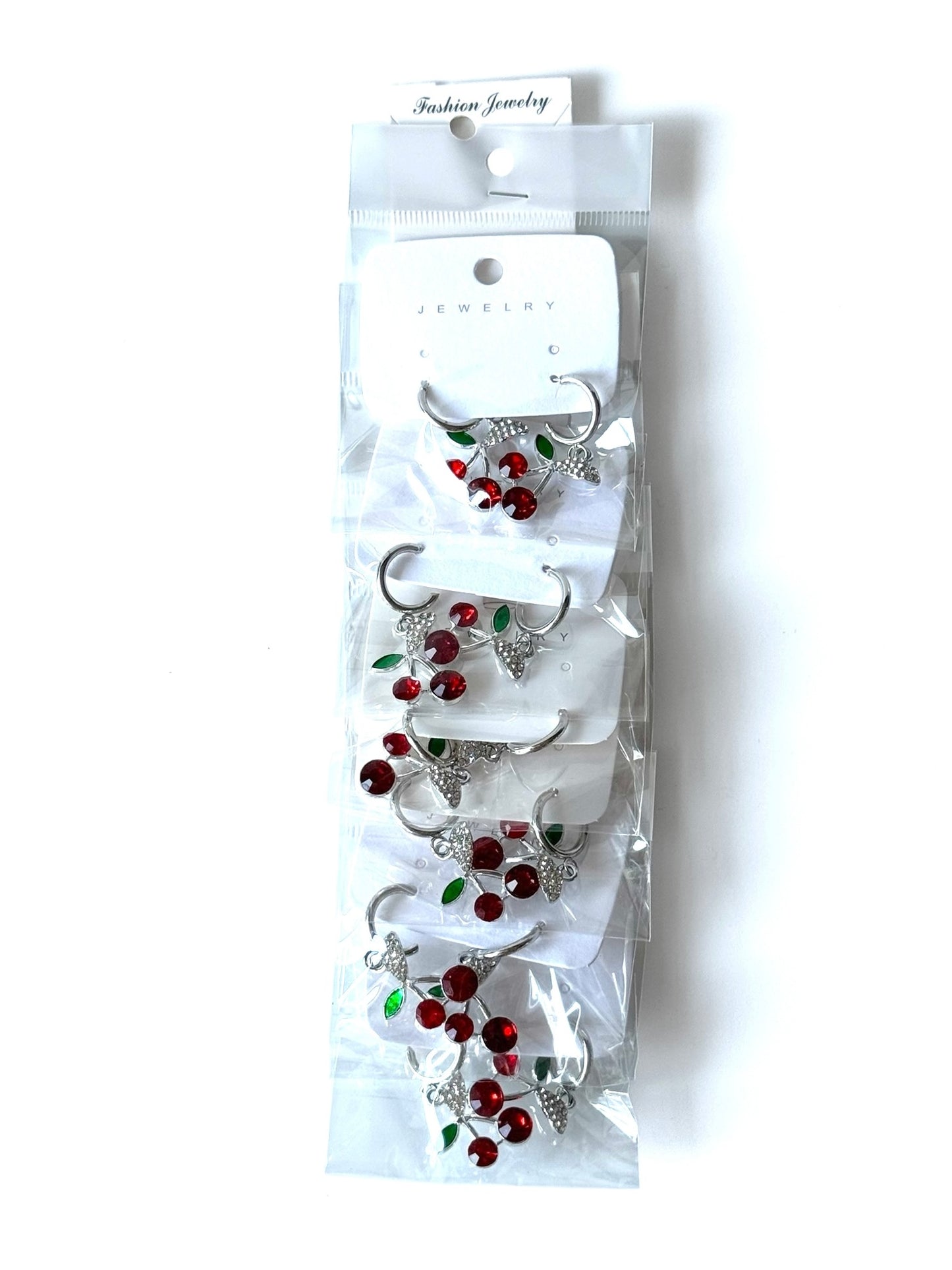 Aros cherry #1003 plateado (6 unidades)