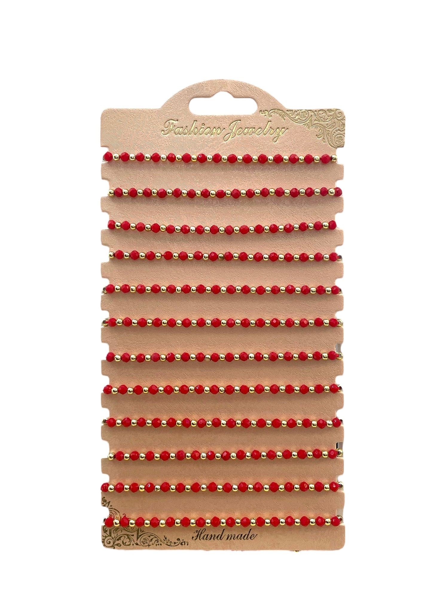 Mostacilla roja y dorada simple