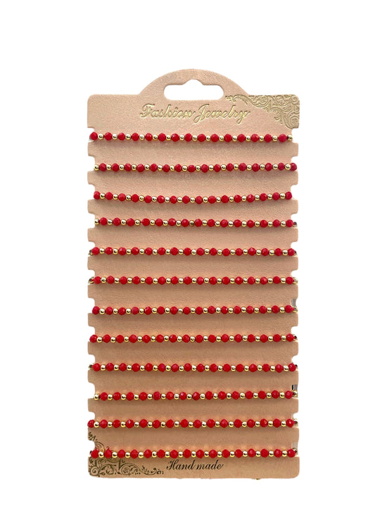 Mostacilla roja y dorada simple