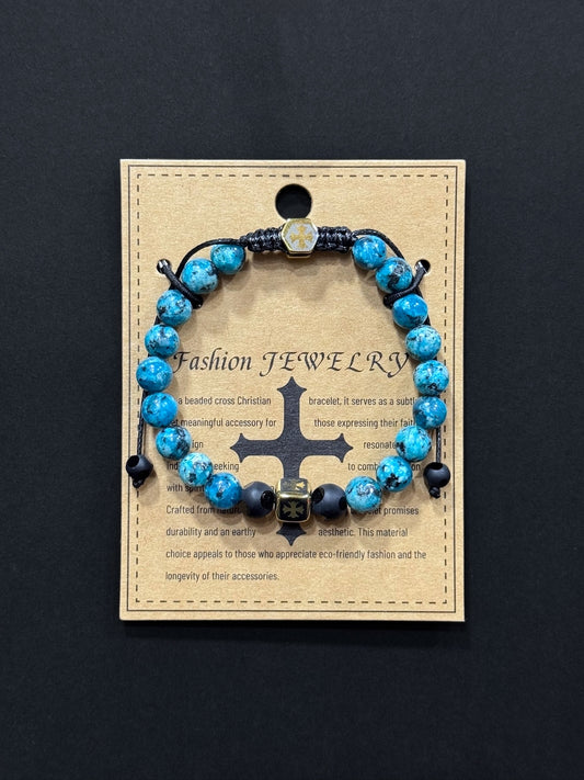 Pulsera de piedras naturales para hombre #5045