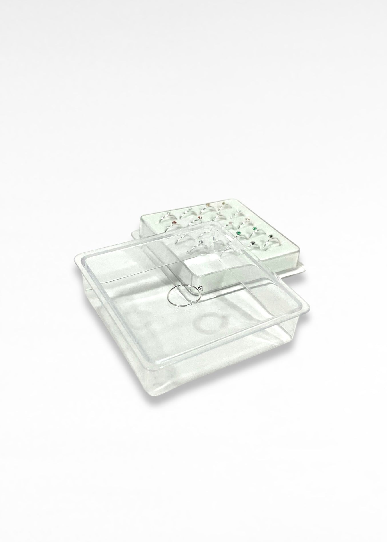 Plata 925_Argolla de nariz con puntos de colores