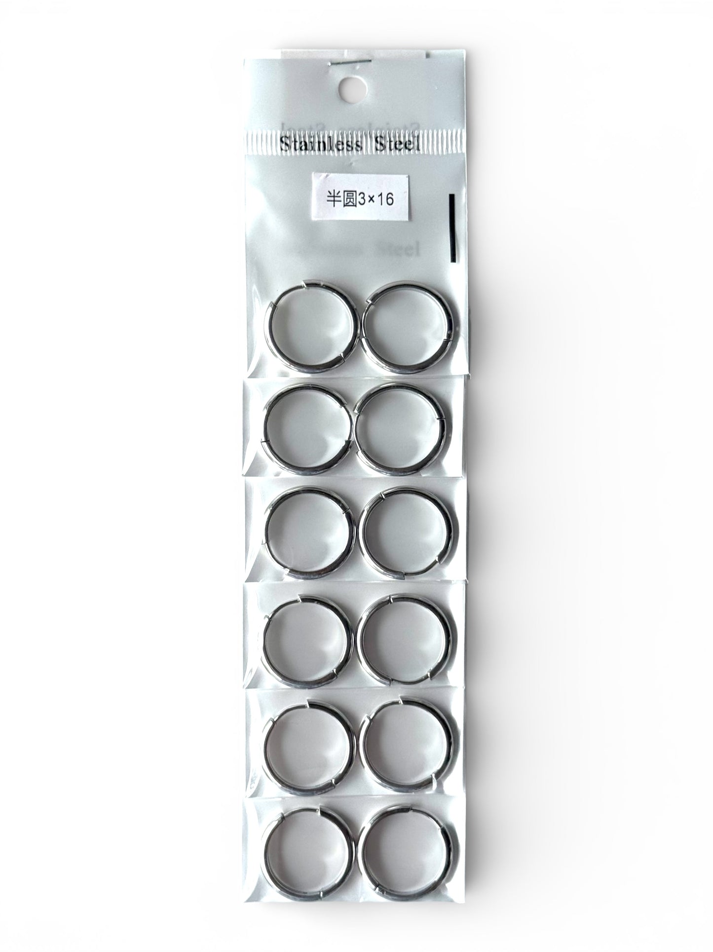 Argollas 3mm Plateado (tira de 1/2 docena)