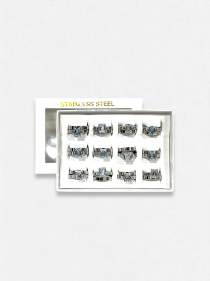 #16 ARGOLLA DOBLE CON PIEDRA CUADRADA P