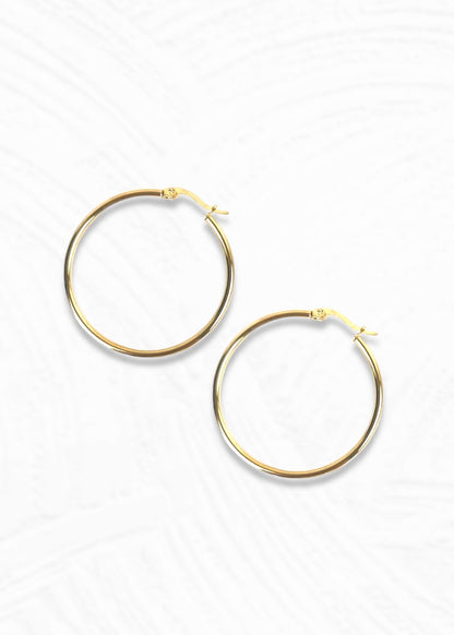 Argolla de acero con gancho dorado