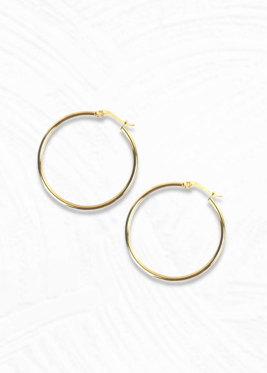 Argolla de acero con gancho dorado