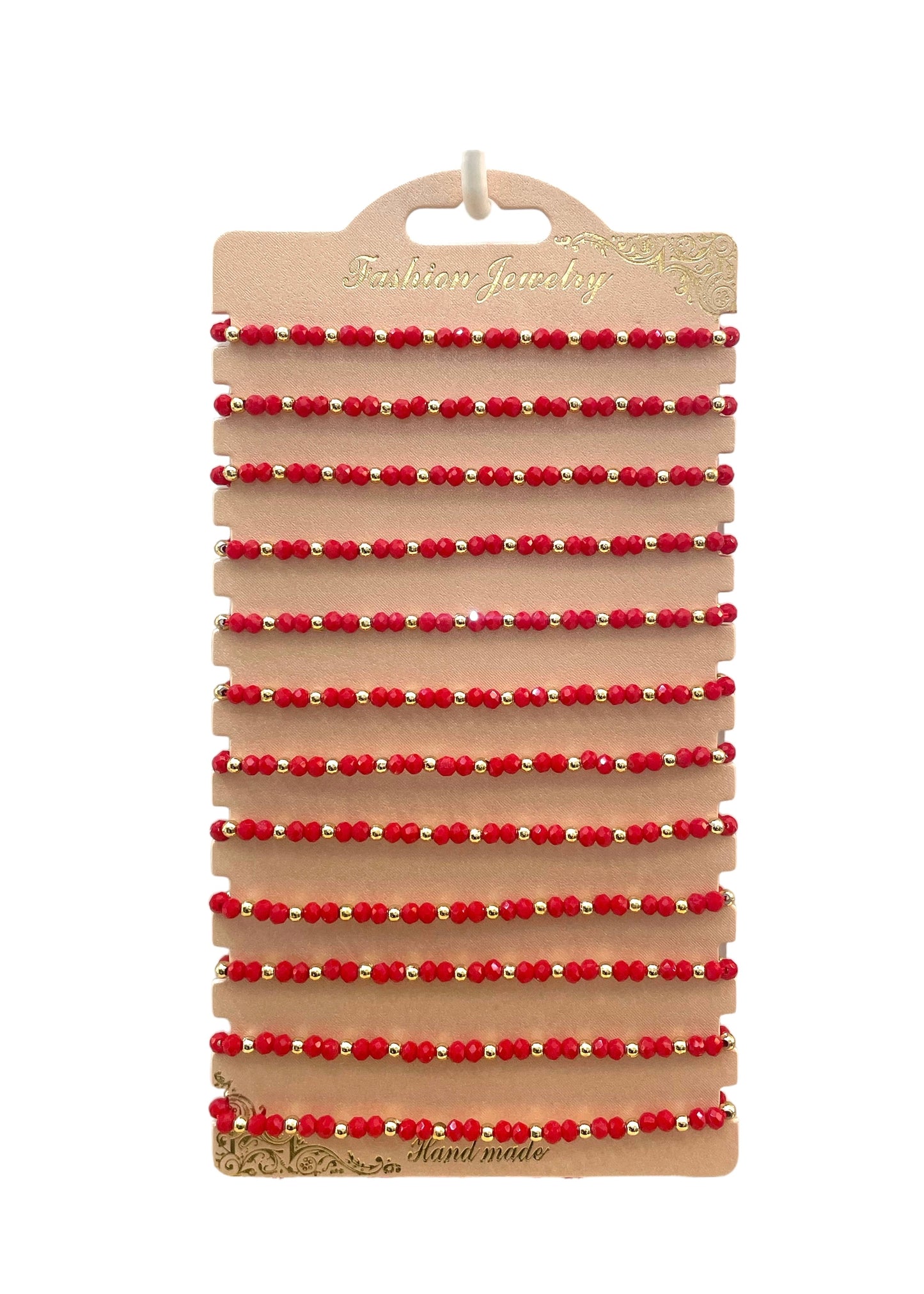 Mostacilla roja y dorada doble