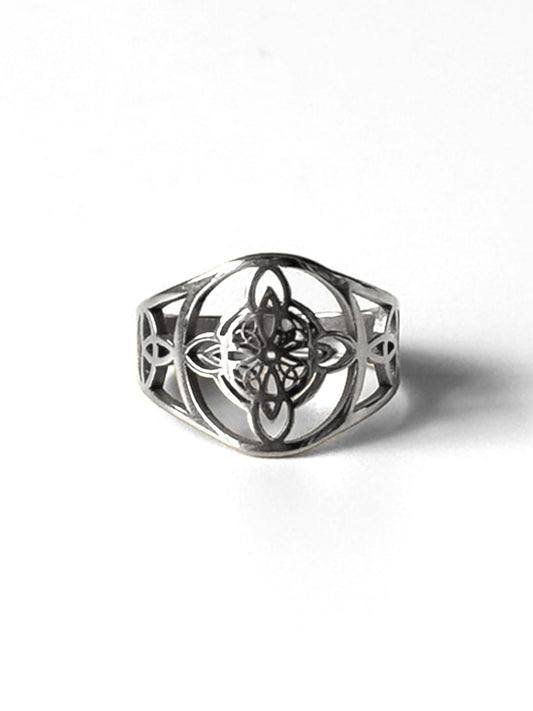 #51 ARGOLLA NUDO DE BRUJA #988 plateado