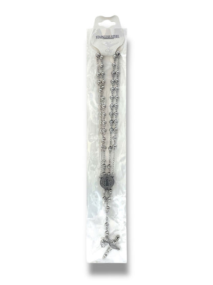 #1269 Collar Rosario_Plateado 5mm