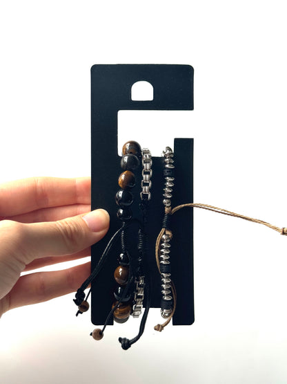 Pulsera combi de acero y piedras para hombre #1250