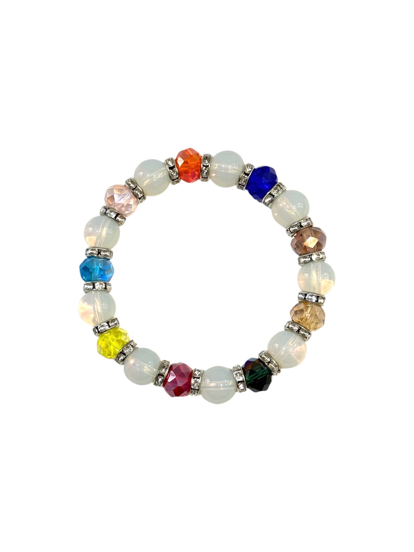 Pulsera Elasticada #Piedra luna multicolor