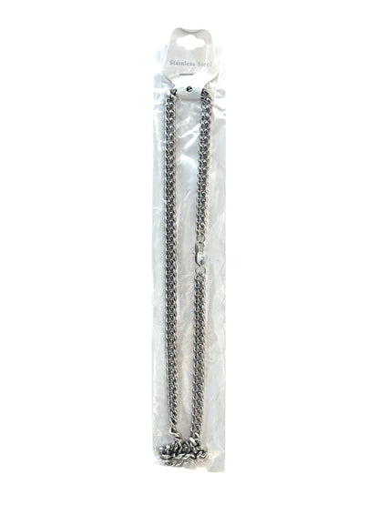 Collar Cubano_8mm plateado  H-7