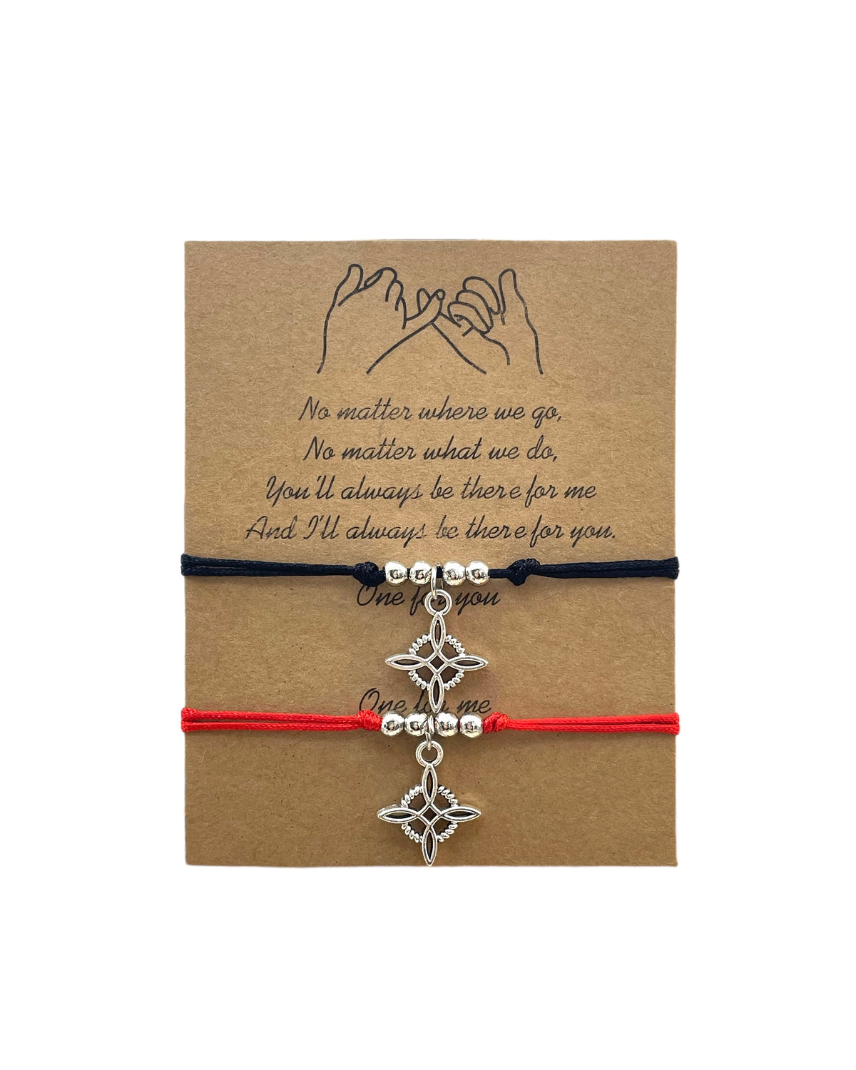 Pulsera de pareja y amistad modelo #337 nudo de Bruja