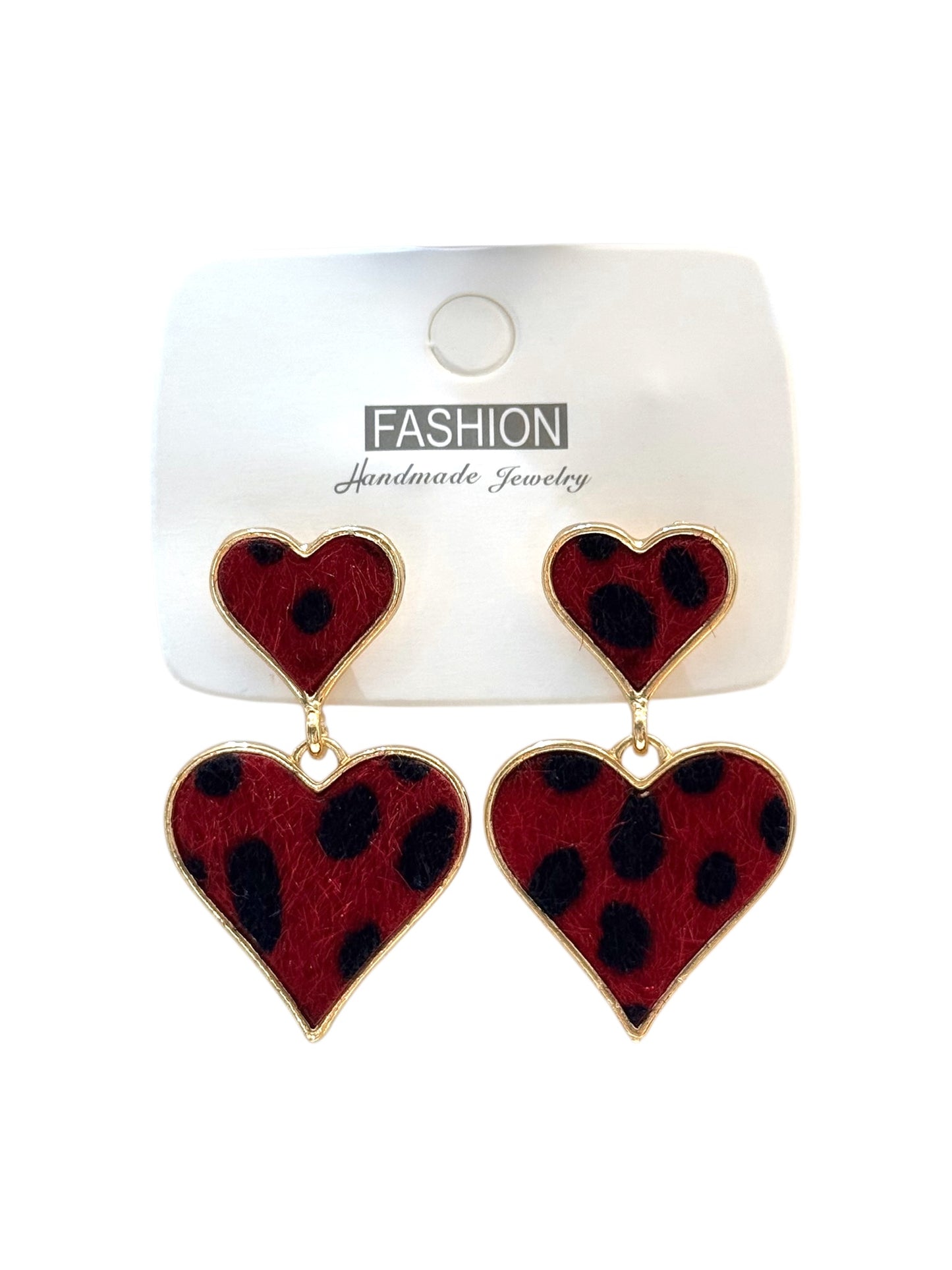 Aros de diseño #11 corazón animal print multicolor