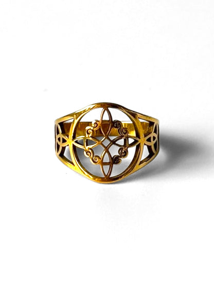 #52 ARGOLLA NUDO DE BRUJA #989 dorado