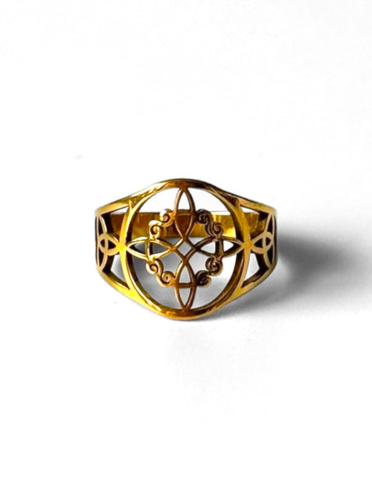 #52 ARGOLLA NUDO DE BRUJA #989 dorado