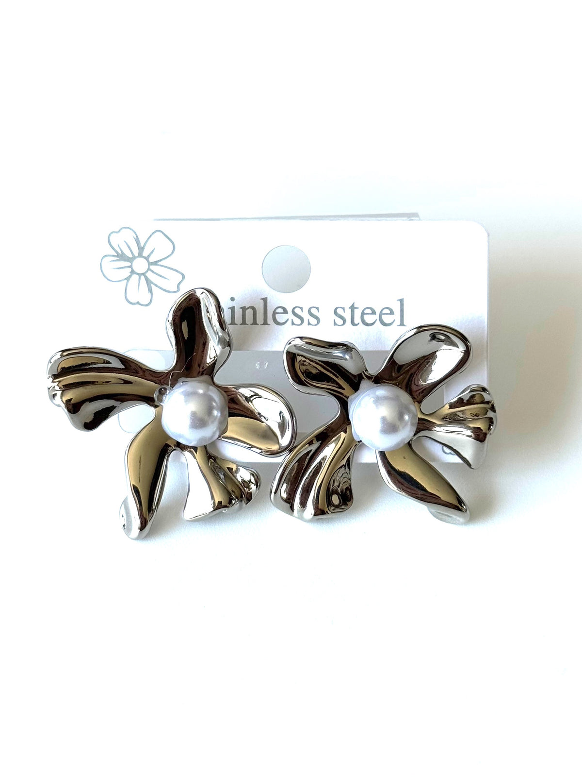 Aros de acero modelo #1439 plateado