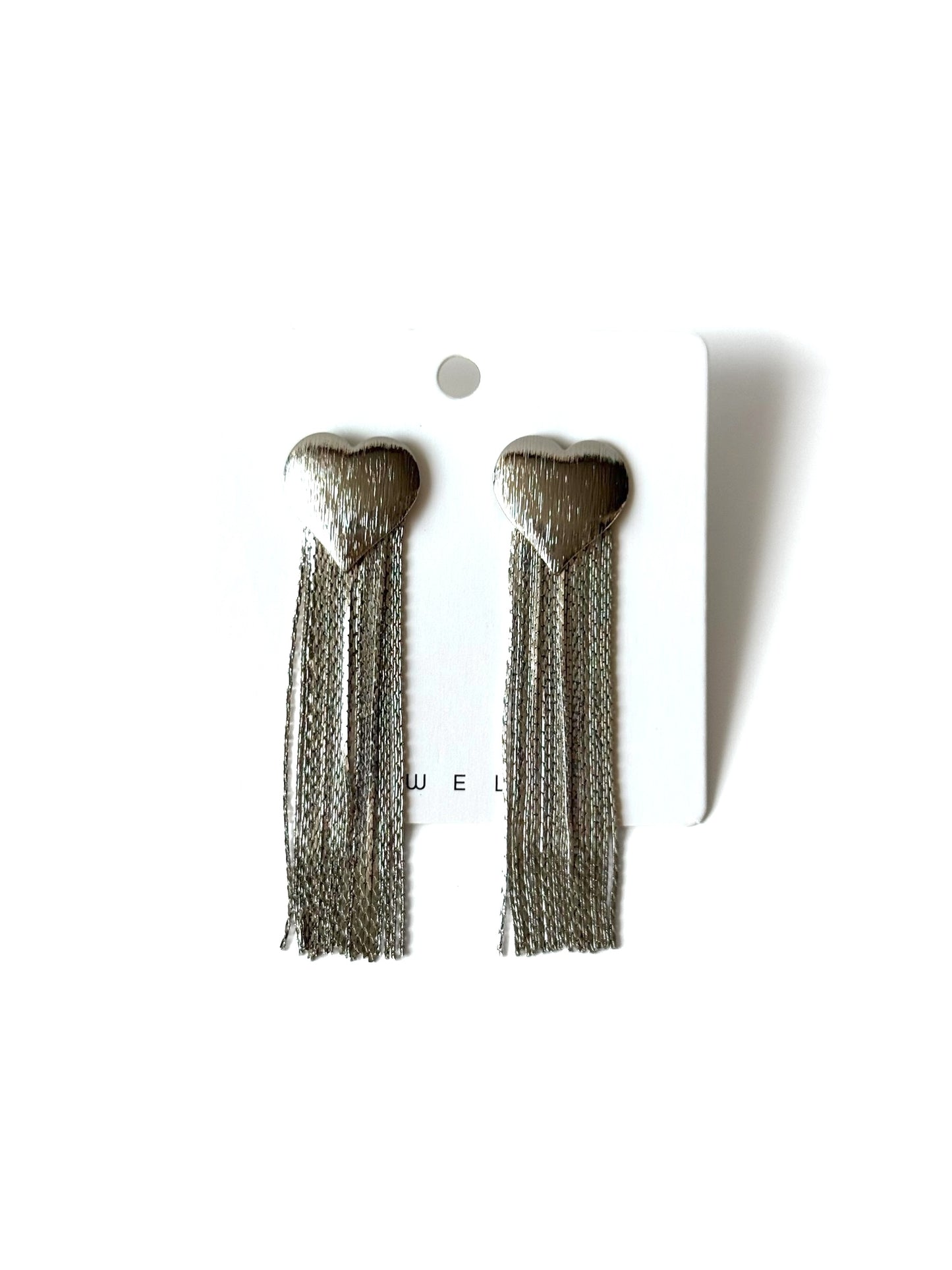 Aros de fantasía corazón #1018 plateado