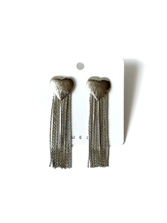 Aros de fantasía corazón #1018 plateado