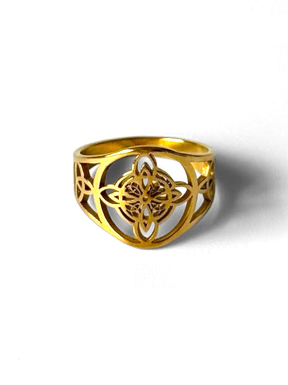 #54 ARGOLLA NUDO DE BRUJA #988 dorado