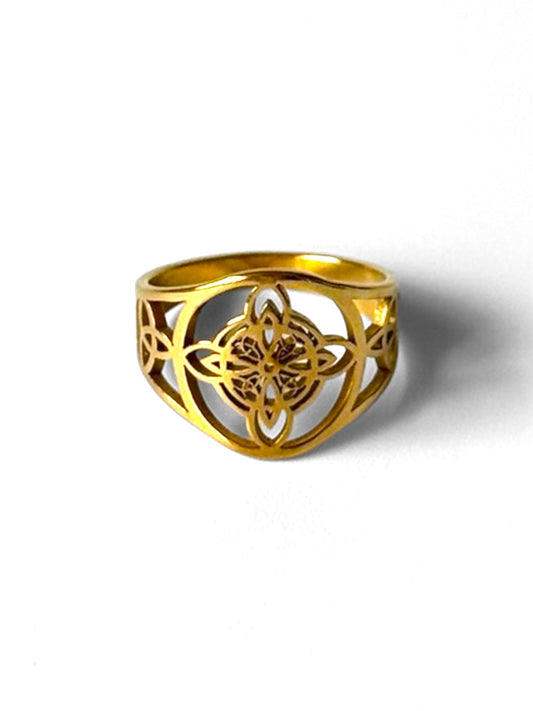 #54 ARGOLLA NUDO DE BRUJA #988 dorado