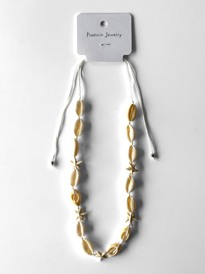 Collar de concha estrella blanco #962 Docena