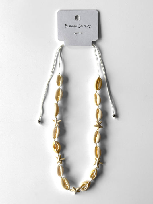 Collar de concha estrella blanco #962 Docena