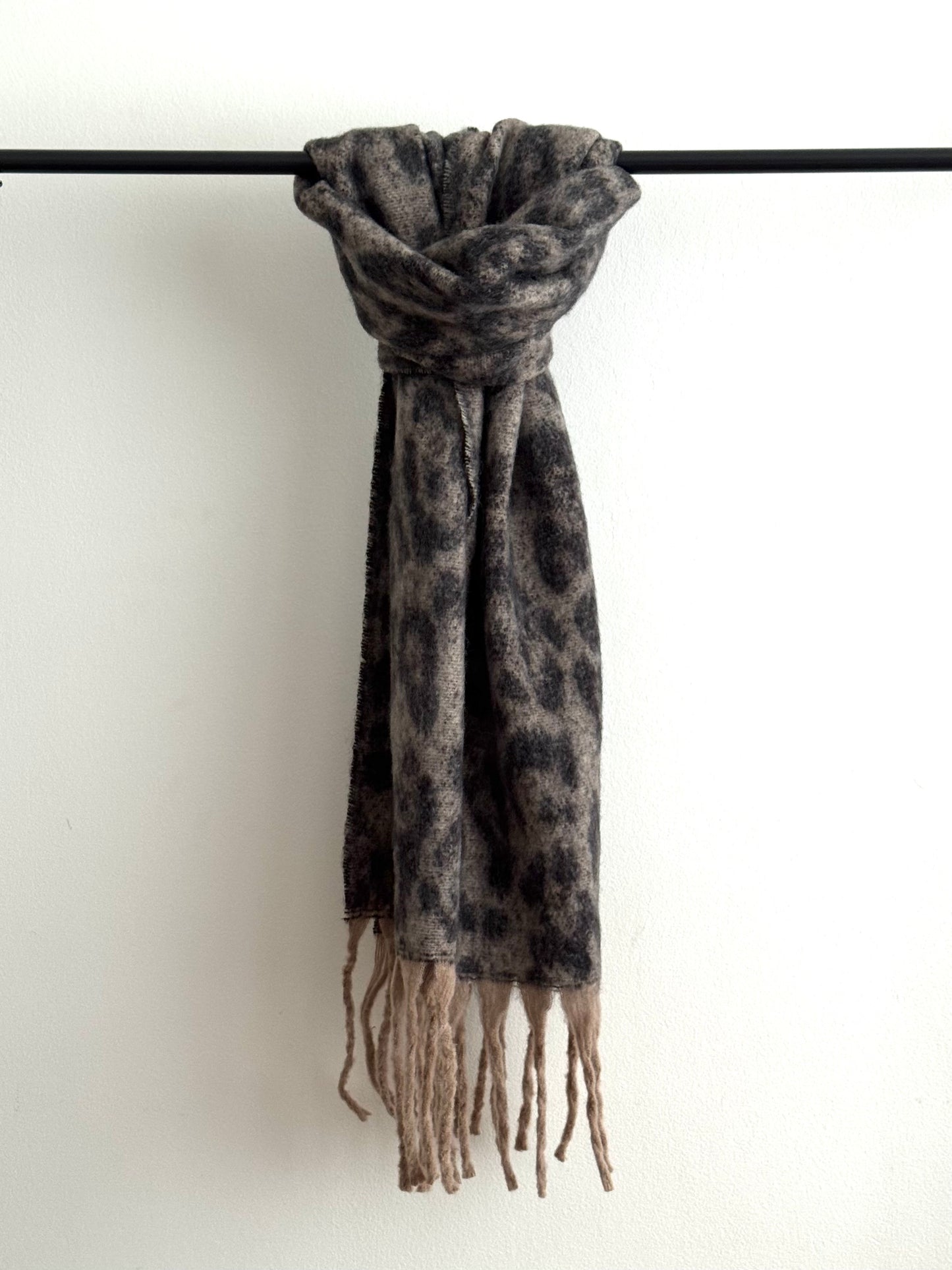 Bufanda Animal Print Peludo # Beige