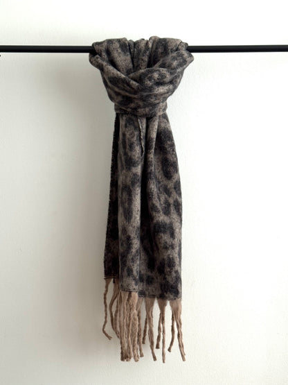 Bufanda Animal Print Peludo # Beige